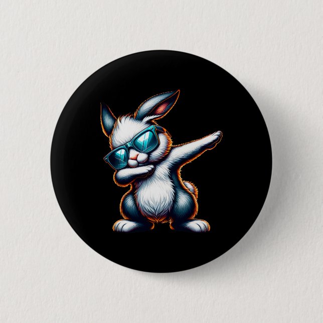 Dabbing Bunny Funny Funny Osterhase Button (Vorderseite)