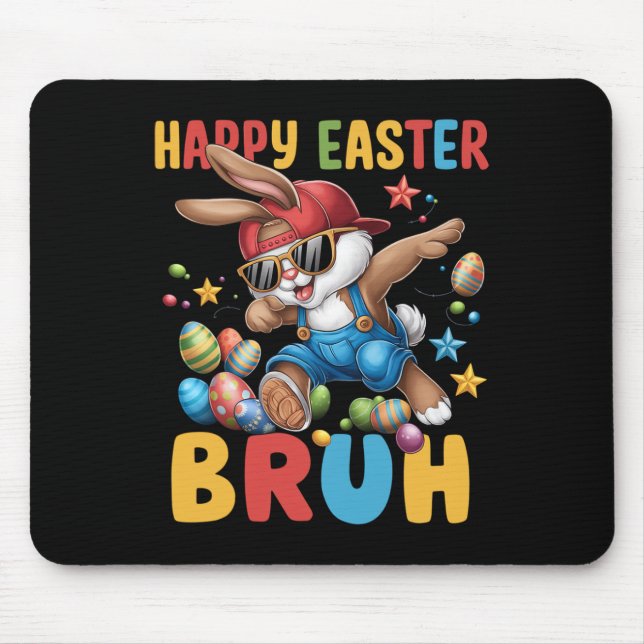 Dabbing Bunny Oaster Bruh Meme Funny Sprichwort Te Mousepad (Vorne)