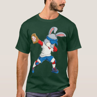 Dabbing Bunny Ostertag Baseball Catcher Happy Est T-Shirt