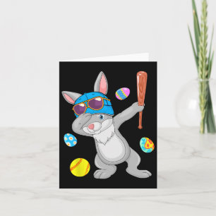 Dabbing Bunny Playing Lesson Softball Osterkostüm Karte