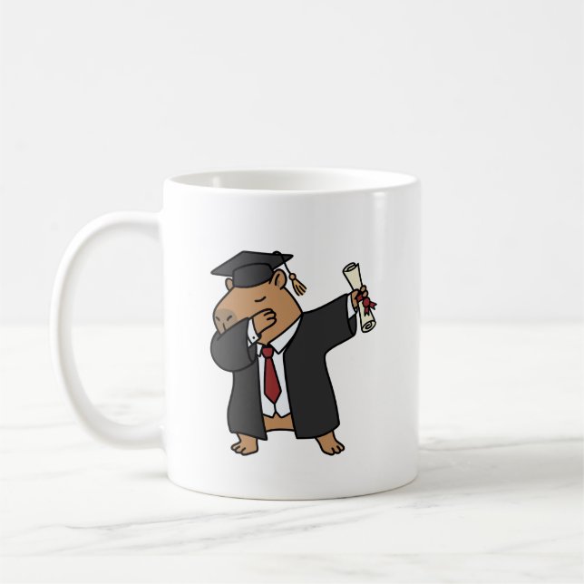 Dabbing-Capybara-Abschlussbecher Lustiger Absolven Kaffeetasse (Links)
