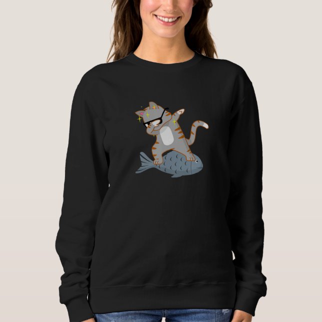 Dabbing Cat Funny Dab Cat Sweatshirt (Vorderseite)