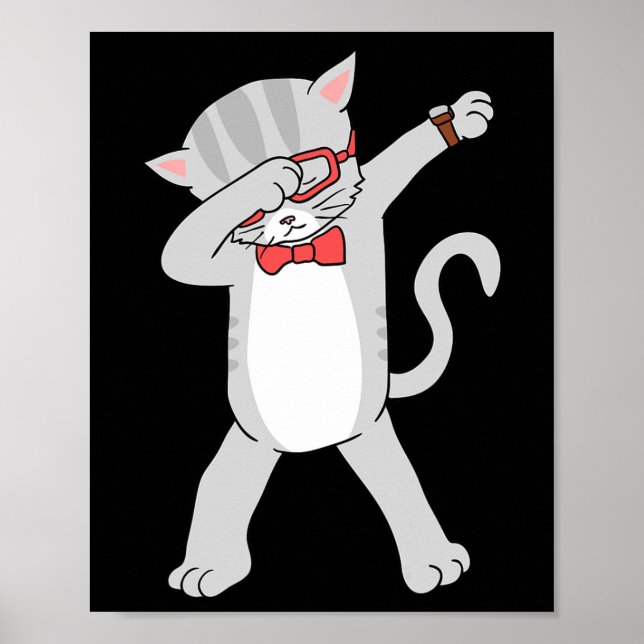 Dabbing Cat Funny Dab Gift Cat T-Shirt Poster (Vorne)