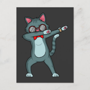 Dabbing Cat Sonnenbrille Niedlich Kitty Lover Postkarte