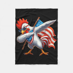 Dabbing Chicken Rooster Sungles 4. Juli amerikanis Fleecedecke