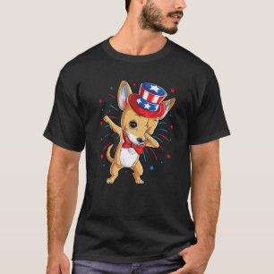 Dabbing Chihuahua 4th July Jungs Kinder Mädchen Am T-Shirt