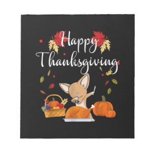 Dabbing Chihuahua DogTürkei Glückwunsch Thanksgivi Notizblock