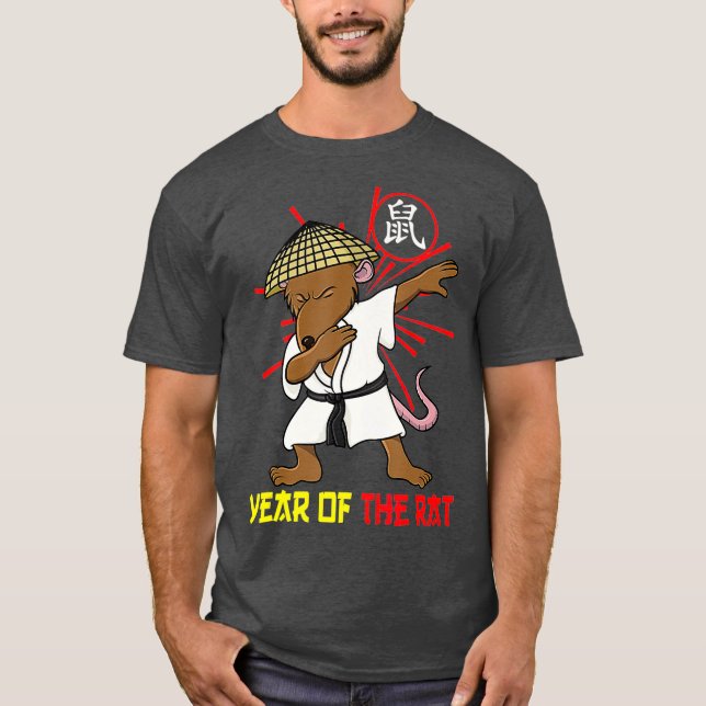 Dabbing Chinese Rat 2020 Year of the Rat Chinese T-Shirt (Vorderseite)