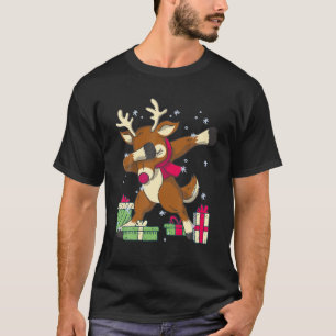 Dabbing Christmas Reindeer Rudolph Santas Helper T-Shirt