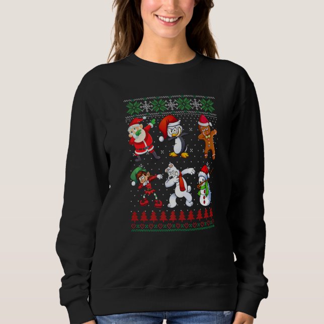 Dabbing Christmas Ugly Xmas Sweater Santa Dab Squa Sweatshirt (Vorderseite)