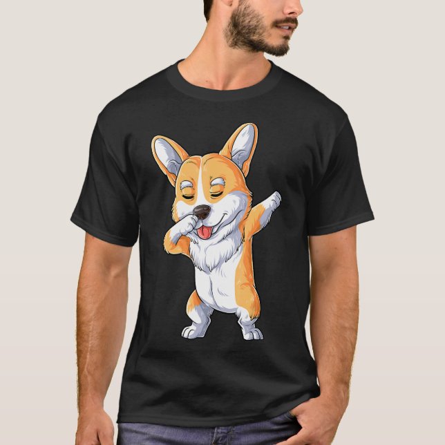 Dabbing Corgi Dog  Dab Dance T-Shirt (Vorderseite)