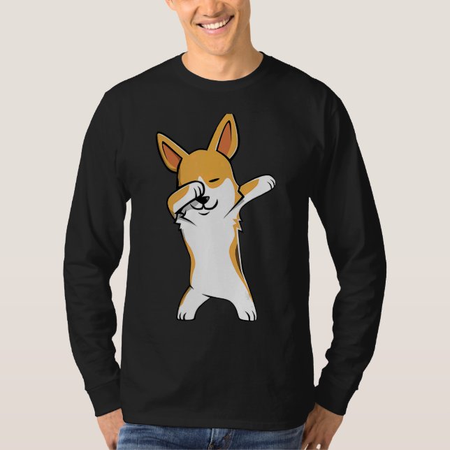 Dabbing Corgi Dog Dab Dance T-Shirt (Vorderseite)