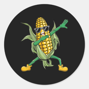 Dabbing Corn Cob Dance Corn Bauer Corn Lover Runder Aufkleber