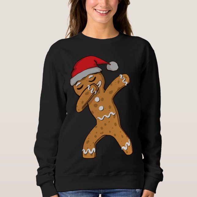Dabbing Dab Gingerbread Mann Weihnachten Sweatshirt (Vorderseite)