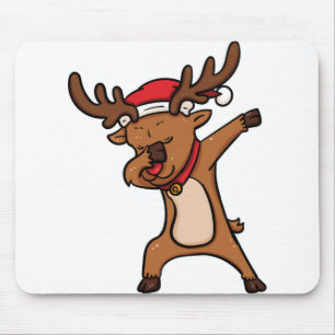 Dabbing Dab reiniger Hirsch rudolph Christmas sant Mousepad