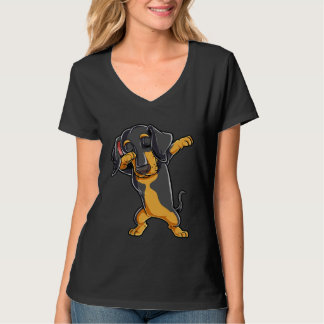 Dabbing Dachshund  Dog   Boys Kids Dab Dance T-Shirt