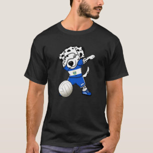 Dabbing Dalmatiner Dog El Salvador Volleyball Fans T-Shirt