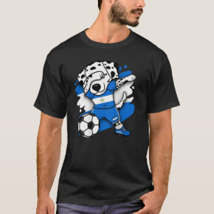 Dabbing Dalmatiner Dog Nicaragua Soccer Fans Jerse T-Shirt