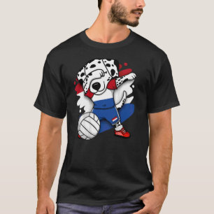 Dabbing Dalmatiner Niederlande Volleyball Fans Jer T-Shirt