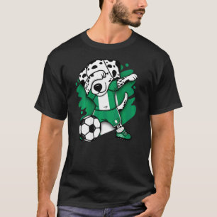 Dabbing Dalmatiner Nigeria Soccer Fans Jersey Foot T-Shirt