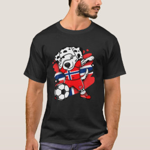 Dabbing Dalmatiner Norwegen Fußball Fans Jersey Fo T-Shirt