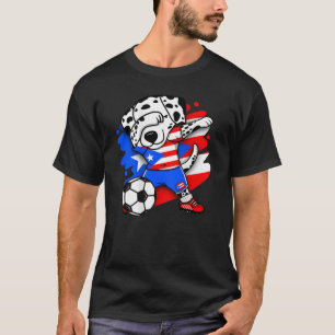 Dabbing Dalmatiner Puerto Rico Soccer Fans Jersey  T-Shirt