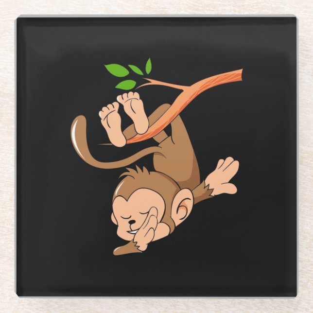 Dabbing Dance Monkey Glasuntersetzer (Vorderseite)