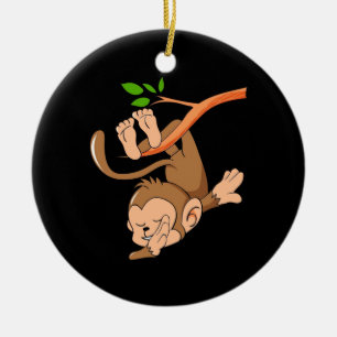 Dabbing Dance Monkey Keramik Ornament