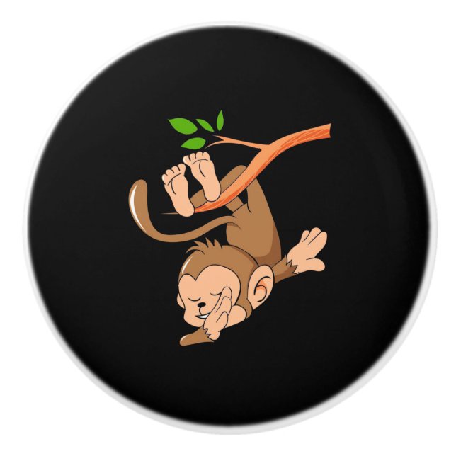 Dabbing Dance Monkey Keramikknauf (Vorderseite)