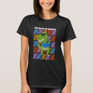 Dabbing-Dinosaurier 100 Tage Schule Lustiger Lehre T-Shirt