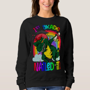Dabbing Dinosaurier Rex Abschluss Nail I Sweatshirt