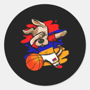 Dabbing Dog Armenien Sketll Fans Jersey Armenische Runder Aufkleber