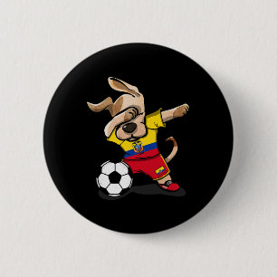 Dabbing Dog Ecuador Fußballfans Jersey Ecuadoriane Button