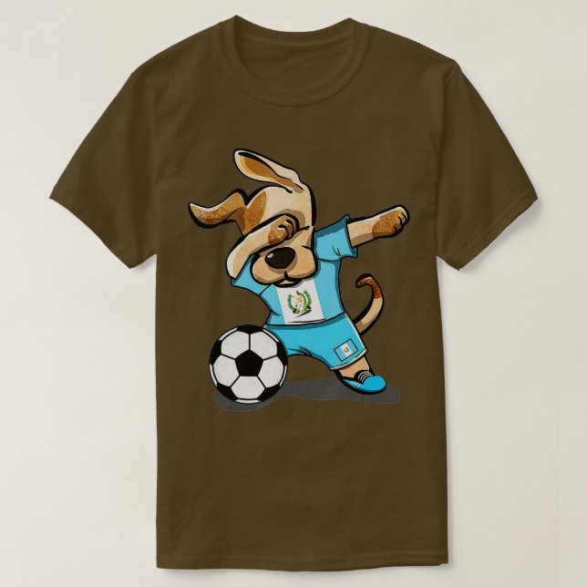 Dabbing Dog Guatemala Fußball Guatemala Flaggenfuß T-Shirt (Design vorne)