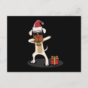 Dabbing Dog Hunde Weihnachtsmann Merry Funny Gift  Postkarte