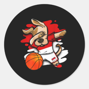 Dabbing Dog Indonesia Sketll Fans Jersey Indonesie Runder Aufkleber