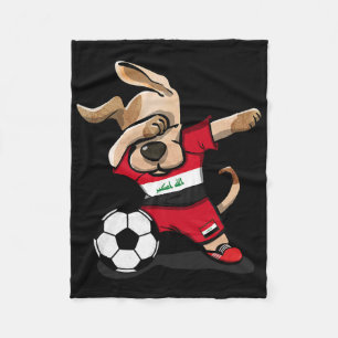Dabbing Dog Irak Fußballfans Trikot Iraqi Footll L Fleecedecke