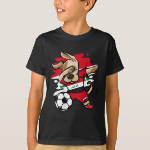 Dabbing Dog Irak Fußballfans Trikot Iraqi Footll L T-Shirt