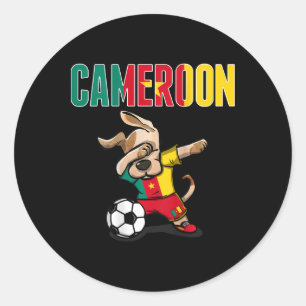 Dabbing Dog Kamerun Fußballfans Trikot Kamerun Runder Aufkleber