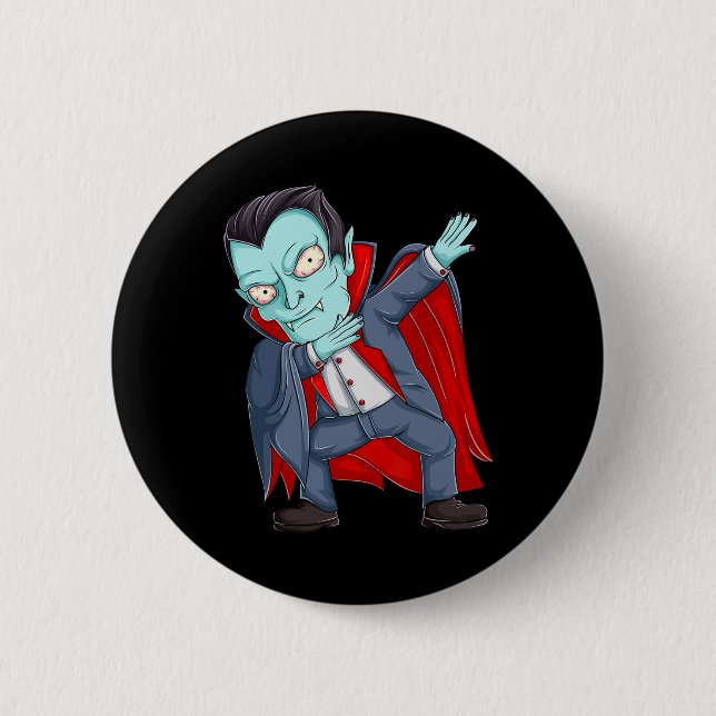 Dabbing Dracula Vampire Shirts Kleinkind Halloween Button (Vorderseite)