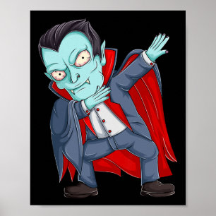 Dabbing Dracula Vampire Shirts Kleinkind Halloween Poster