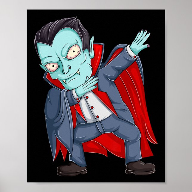 Dabbing Dracula Vampire Shirts Kleinkind Halloween Poster (Vorne)