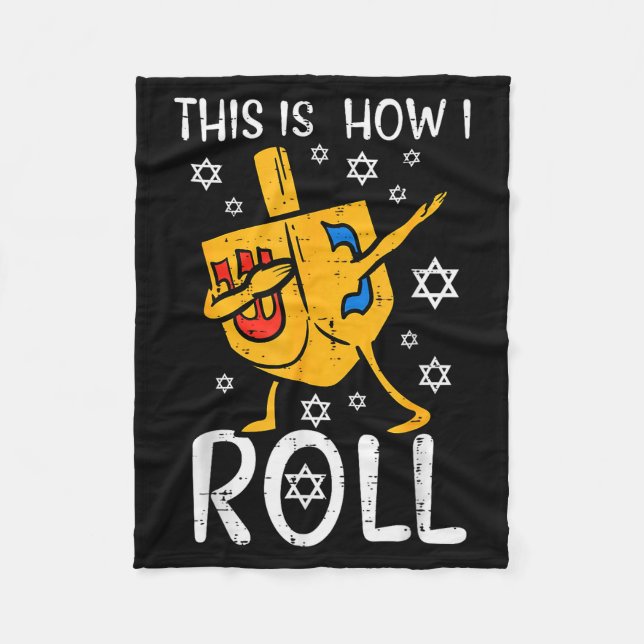 Dabbing Dreidel Ugly Hanukkah Funny Chanukah Men W Fleecedecke (Vorderseite)