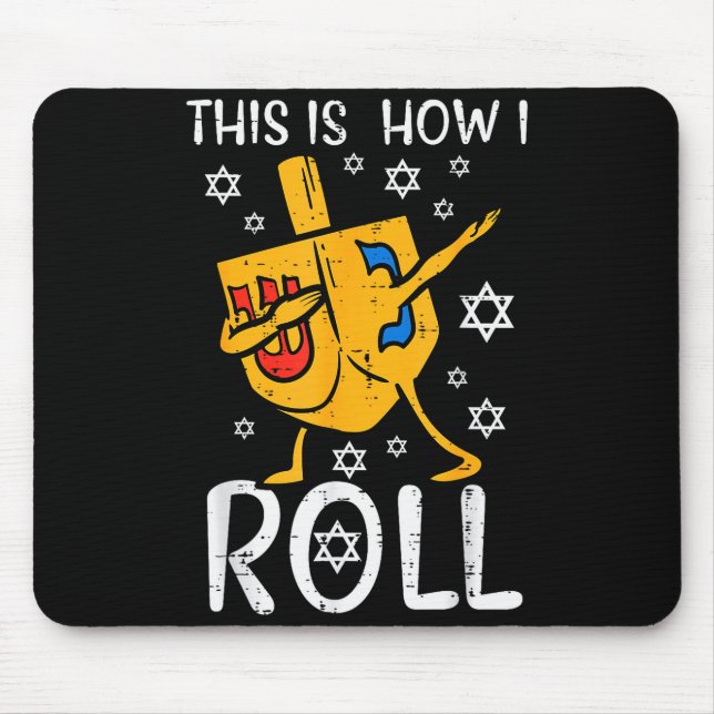 Dabbing Dreidel Ugly Hanukkah Funny Chanukah Men W Mousepad (Vorne)
