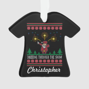 Dabbing durch den Schnee Ugly Weihnachtskraut Ornament