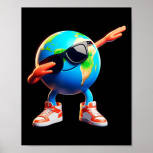 Dabbing Earth Funny Earth Day 2024 Boys Girls Kids Poster