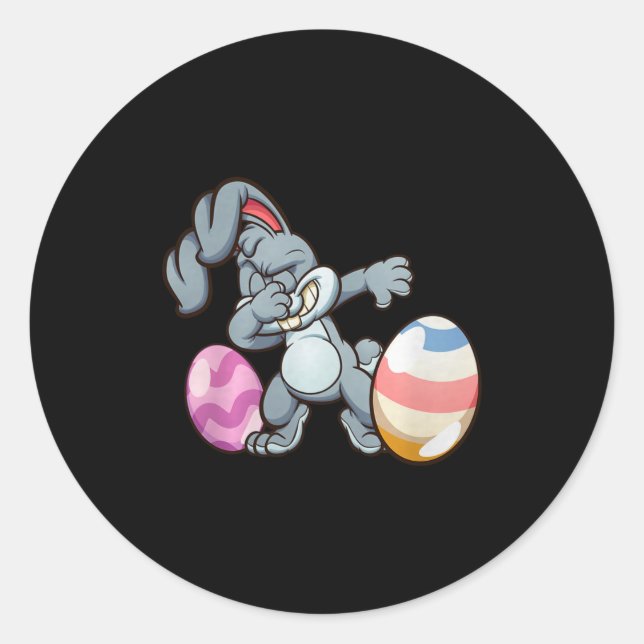 Dabbing Easter Bunny Premium Tri-blend  Runder Aufkleber (Vorderseite)