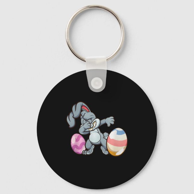 Dabbing Easter Bunny Premium Tri-blend  Schlüsselanhänger (Vorderseite)