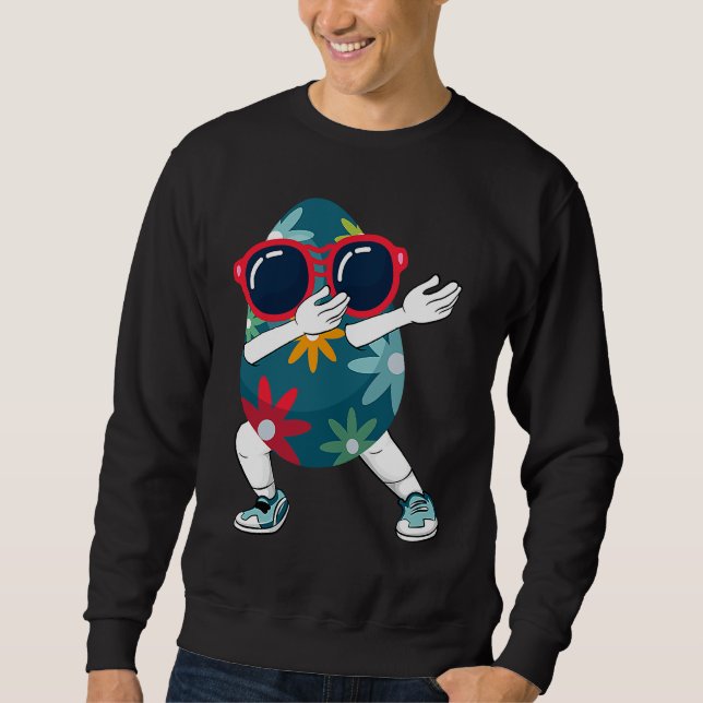 Dabbing Easter Egg Sunglasses Easter Sunday Day  K Sweatshirt (Vorderseite)