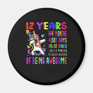 Dabbing Einhorn 12 Jahre 144 Monate Kinder 12. Geb Magnet